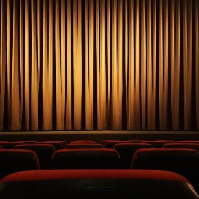 movie theater, curtain, theatre